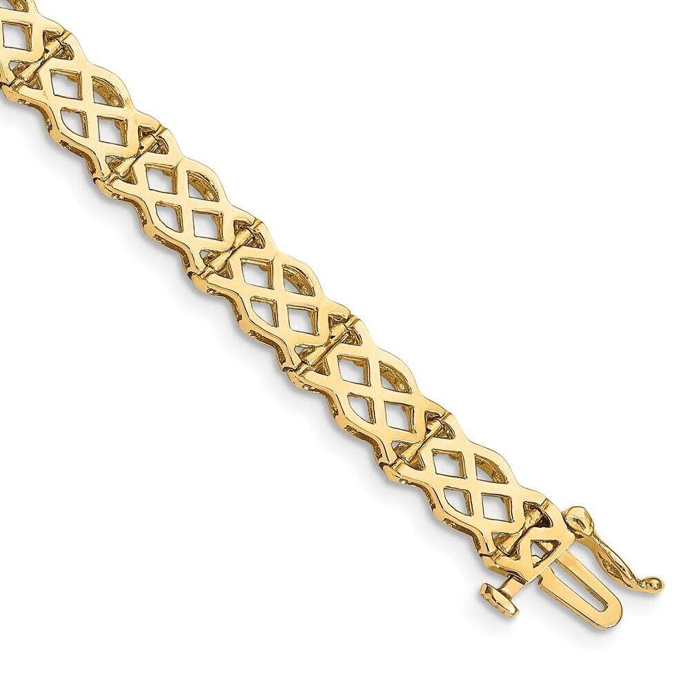 14k Yellow Gold Polished Criss Cross Bracelet
